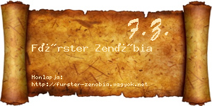 Fürster Zenóbia névjegykártya